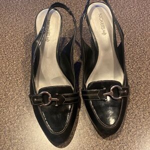 Black Slingback pumps, size 10